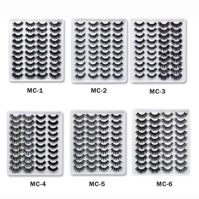 China Natural 20 Pairs Per Set Lashes 20 Pairs / Set Mink Hair Eyelash 3d Activity False Lashes Long for sale