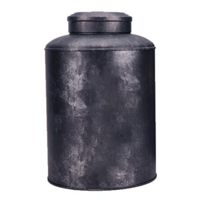 China Coffee Bean Gray Round Big Coffee Bean Antique Airtight High Quality Empty Tin Can for sale