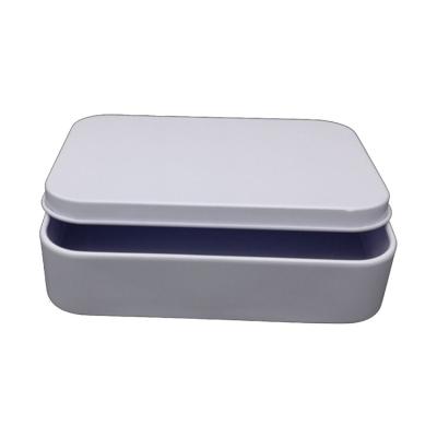 China Empty White Rectangle Playing Card Ready Retail Playing Card Stock Tin Box for sale