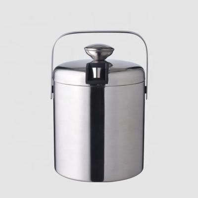 China Viable Creation Factory Direct Custom 1.3L Small Double Wall Insulated Metal Stainless Steel Wine Beer Ice Bucket With Lid Tongs for sale