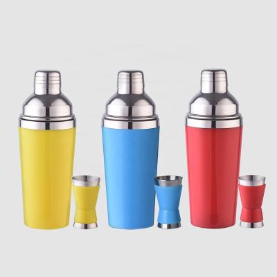 China Various Colors Barware Barware Kit Bartender Tool Kit 450ml Factory Creation Plastic Cocktail Shaker Viable Direct Custom Double Wall for sale