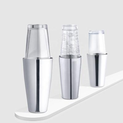 China Sustainable Creation Factory Direct Glass Cocktail Bar Tools Boston Shaker for sale