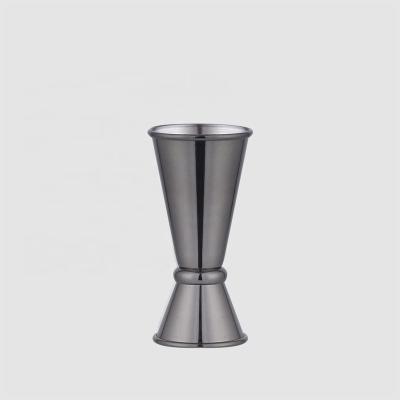 China Viable Custom Black Cocktail Creation 2cl/4cl Bar Double Small Gauge Vintage Stainless Steel Japan Style for sale