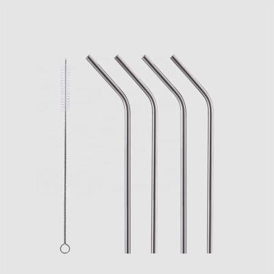 China Factory direct bent reusable metal brushes for cleaning straws accessories stainless steel straws drinking for beverages for sale