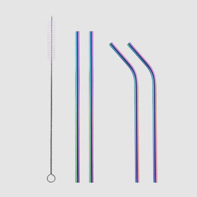 China Viable Factory Direct Color Changing Plating Short Stainless Steel Drinking Straws Metal for sale