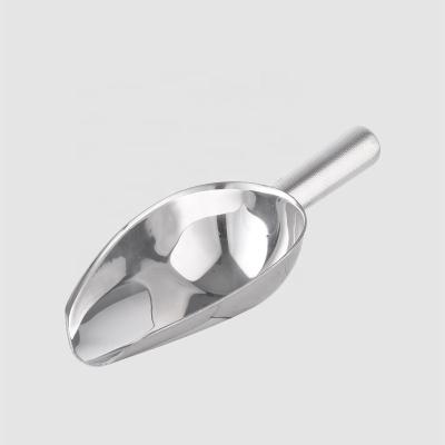 China Customizable 304 201 Stainless Steel Factory Metal 12oz Ice Bar Tool Viable Direct Shovel Container Small Silver Ice Scoop for sale