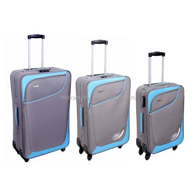 China Polyester China Luggage Factory Supply 3pcs Eva Trolley Luggage Sets With Spinner Wheels for sale