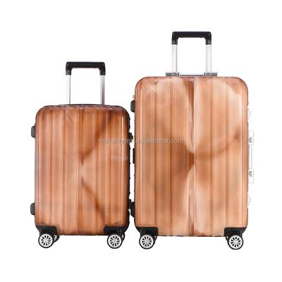 China PP Luggage Factory China Supply 2 Pieces PP Four Wheels Lightweight Weighted Shell Hand TSA Lock Travel Luggage Urban Hard Filter Frames for sale