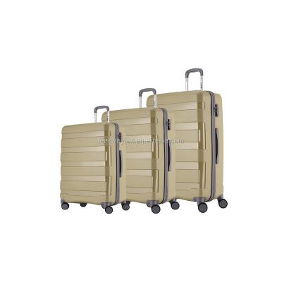 China PP Luggage Factory China Supply 3 Piece PP Spinner Wheel Super Lightweight Hard Case Hand City Tends Travel Trolley Luggage Set for sale