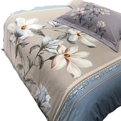 China 2020 New Style Disposable Stylish Blue Cotton Fabric Disposable Blue Cotton Fabric Comforter Cover Queen Size King Size Duvet Cover Set for sale