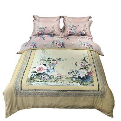 China Dream 2020 New Style Disposable Yellow Cotton Fabric Bedding Set Comforter Cover Queen Size Sanding King Size Duvet Cover Set for sale