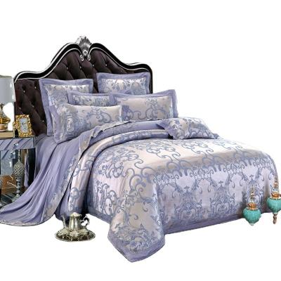 China 2020 New King Size Comforter Duvet Cover Disposable Cotton Embroidered Jacquard Bedding Set for sale