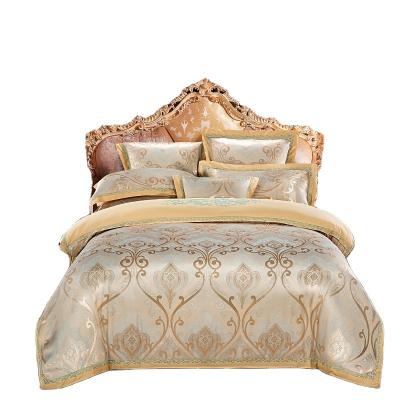 China 2020 New King Size Comforter Duvet Cover Disposable Cotton Embroidered Jacquard Bedding Set for sale