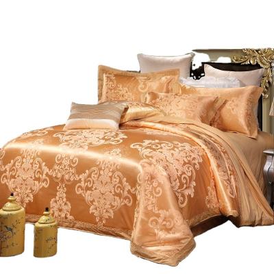 China 2020 New King Size Comforter Duvet Cover Disposable Cotton Embroidered Jacquard Bedding Set for sale