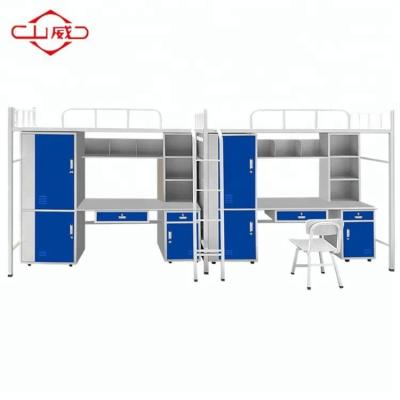 China (Full Size) Metal Hostel Adjustable Bunk Beds With Wardrobe And Desk for sale