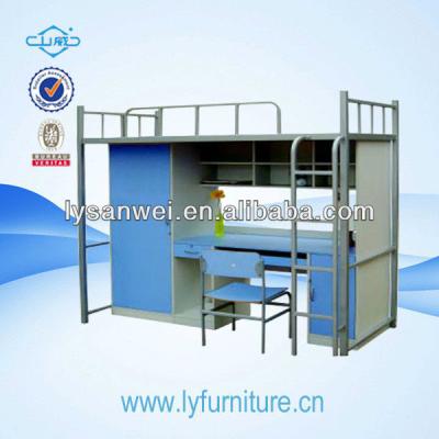 China Best Selling Single Modern Design Loft Bed With Desk Use For School Dorm for sale