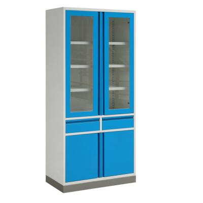 China Eco - Friendly Glass 2 Drawer Door Hospital Pharmacy Medicine Cabinet for sale