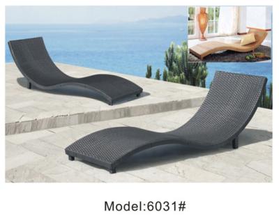 China Contemporary Outdoor Furniture Wicker Adjustable Chaise Lounge With Cushions And Wheels for sale