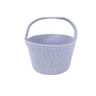 China Sustainable Customized Large Woven Cotton Rope Weaving Fabric Baby Clothing Storage Basket for sale