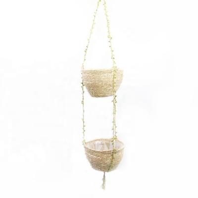 China OEM Sustainable Cotton Rope Basket Home Storage Hanging Woven Hanging Wall Basket Storage Baskets for sale