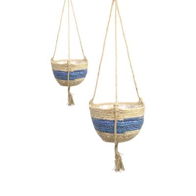 China Sustainable High-quality wholesale decoration decorative woven wall plant hanging basket for sale