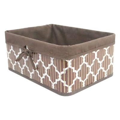 China Home Sustainable Novelty Bamboo Woven Laundry Baskets Organization Storage for sale