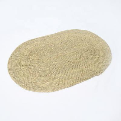 China OEM Sustainable Vegetal Plankton Mat Squares Round Rattan Woven Grass Place Mat Straw Table Mat for sale