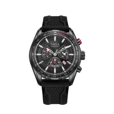 China Hot Selling SAGA Style Black Quartz Sports Watches Waterproof New For Men for sale