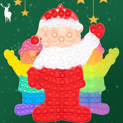 China Toy Fun Santa Claus Stress Reliever Worry Itting Person Advent Calendar Funny Toy Noise Squeeze Silicone Toys 2022 Popular Kids for sale