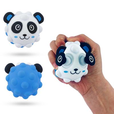 China Hold It In Your Hand Panda Silicone Fun 3D Stress Noise Ball Strain Balls Wiggle Toy Noise Itting Ball For Kids for sale