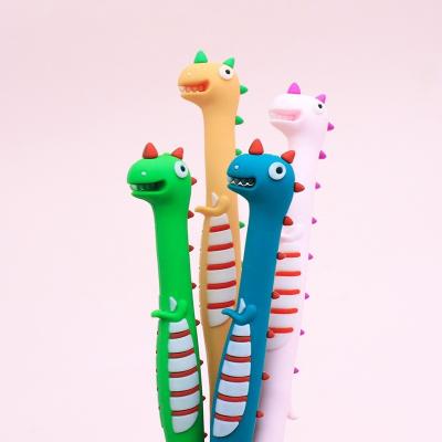 China Factory direct sales dinosaur gel pen multicolor neutral pen cute normal silicone black ink pen for sale