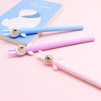 China Factory outlet normal creative cute rabbit silicone gel pen for school and office writing cute silicone pen as a gift for girls for sale