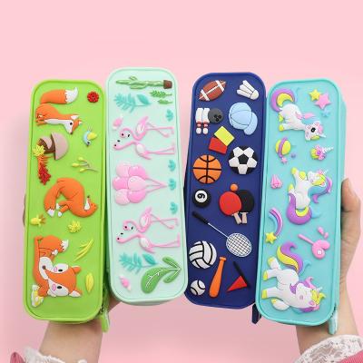 China Soft Children's Student Silicone Pencil Case Unicorn Pencil Case Pencil Case For Child for sale