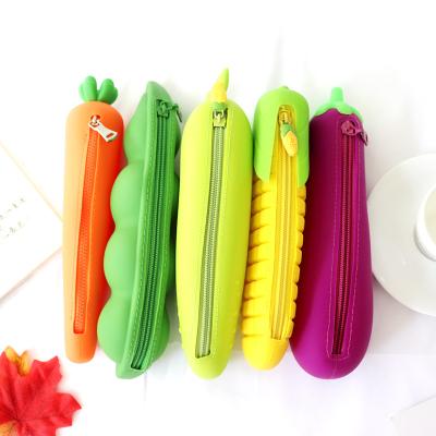 China Various Shape Soft Silicone Cheap Pen Bag Vegetable Storage Bag Stationery Pen Bag for sale