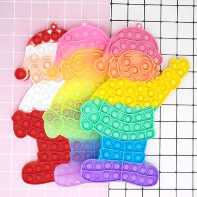 China Funny Squeeze Toy Squeeze Toy Push Noise Bubble Buster Toys Cheap Santa Claus Worry Relief Silicone for sale