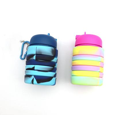 China Viable Portable Silicone Travel Mug Folding Cup 100% Food Grade Water Collapsible Cup for sale