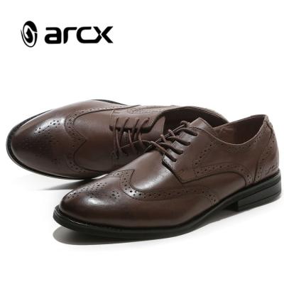 China ARCX Genuine Leather Anti-slippery Stylish Shoes Men's Classic Lace Up Brogue Style Shoes for sale