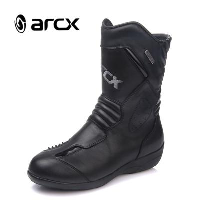 China ARCX Breathable Black Cowhide Leather Women Motorcycle Boots Fashion Ladies Motorcycle Boots Motorcycle Boots Women for sale