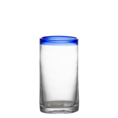 China BRIEF Drinking Type High Rim Blue Ball Glassware Glass Mexican Drinking Glass Tumbler for sale