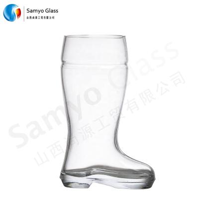 China Samyo China Fashion KOREAN Logo Beer Mug Glass Beer Wholesale High Quality Boot for sale