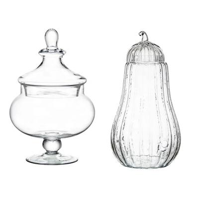 China Traditional Clear Custom Glass Storage Jar Candy Jar Glass Storage for sale