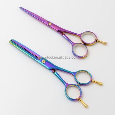 China Cutting Scissors 2019 Colorful Titanium Coating Hairdresser Scissors Set Beauty Instruments Beauty Care Instruments for sale