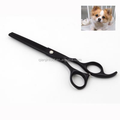 China Viable Black Titanium 440C Stainless Steel Japanese Pet Groonming Scissors Slimming Shears for Dogs and Cats for sale