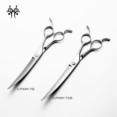 China 2019 Viable Newest Japanese Steel Edge 7 Inch Pet Grooming Scissors Curved Cutting Shears For Dogs And Cats for sale