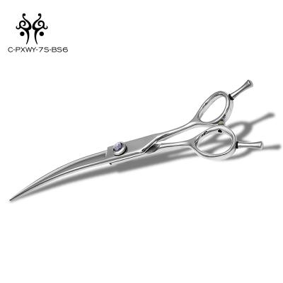 China Factory Sustainable Supply Japanese Steel Professional 7.0 Inch Asian Style Dog Grooming Curved Hair Cutting Scissors for sale