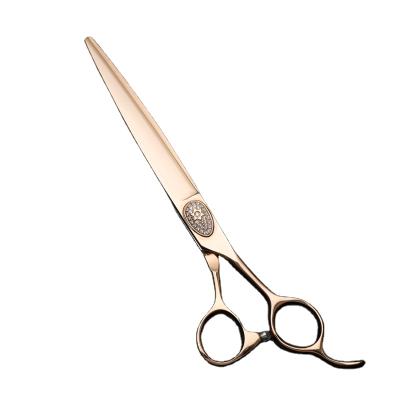 China Rose Gold Pet Grooming Scissors Viable Set Straight Curved Thinner Chunker Four Shears Set for sale