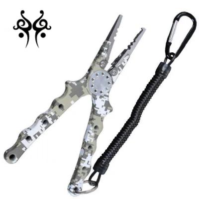 China Tungsten Camouflage 7inch Handle Tungsten Steel Aluminum Blade Fishing Pliers for sale