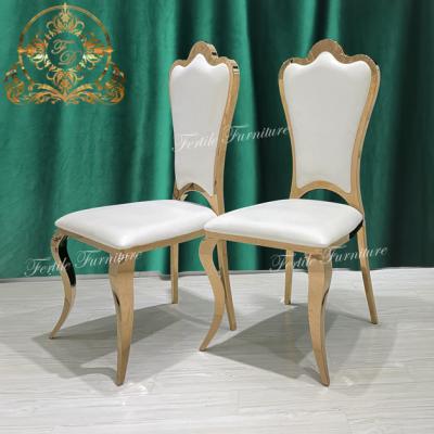 China Modern White Leather High Back Dining Chairs For Home Furniture for sale