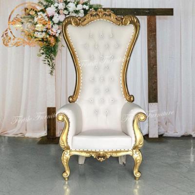 China Modern luxury royal king throne chair golden wedding cheap chair for bride and groom for sale