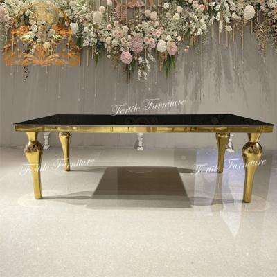 China Modern Luxury Mirror Table Rental Decor Uganda Wedding Glass Table for sale